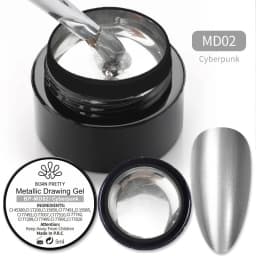 BORN PRETTY 5ml Super Sparkling Painting Gel Nail Polish Platinum Silver Gold Rose Glitter Graffiti Stripe Pull Line Nail UV Gel