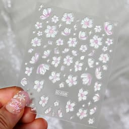Pink Purple Aurora Shell Butterfly Nail Stickers Shiny Laser 3D Butterflies Nail Decals 8*10cm Adhesive Aurora Shell Butterfly N