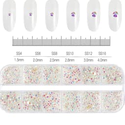 100/50cm Long Luxury Crystal Chain Nail Charms 1.5/2mm Shinying Clear/AB Diamond Nail Art Metal Steel French Manicure Crystal