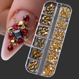 100/50cm Long Luxury Crystal Chain Nail Charms 1.5/2mm Shinying Clear/AB Diamond Nail Art Metal Steel French Manicure Crystal