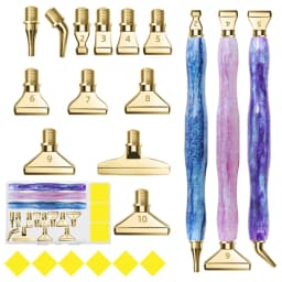 1Set 5D Resin Diamond Painting Pen With Metal Replacement Pen Heads Multi Placers Point Drill Pens for DIY Diamond Nail Art Tool