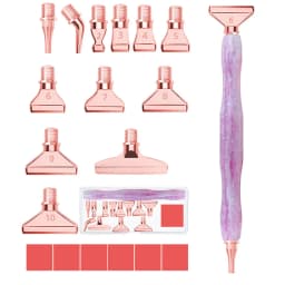 1Set 5D Resin Diamond Painting Pen With Metal Replacement Pen Heads Multi Placers Point Drill Pens for DIY Diamond Nail Art Tool