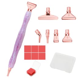 1Set 5D Resin Diamond Painting Pen With Metal Replacement Pen Heads Multi Placers Point Drill Pens for DIY Diamond Nail Art Tool