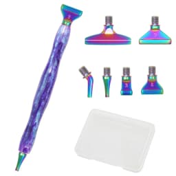 1Set 5D Resin Diamond Painting Pen With Metal Replacement Pen Heads Multi Placers Point Drill Pens for DIY Diamond Nail Art Tool