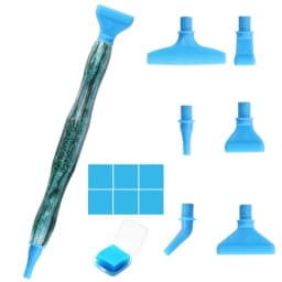 1Set 5D Resin Diamond Painting Pen With Metal Replacement Pen Heads Multi Placers Point Drill Pens for DIY Diamond Nail Art Tool