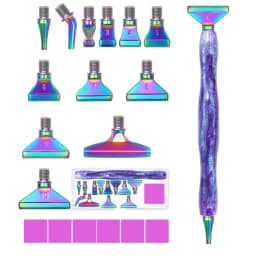 1Set 5D Resin Diamond Painting Pen With Metal Replacement Pen Heads Multi Placers Point Drill Pens for DIY Diamond Nail Art Tool