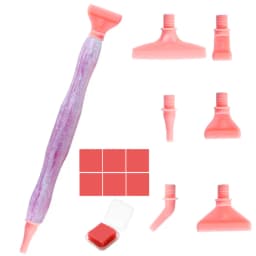 1Set 5D Resin Diamond Painting Pen With Metal Replacement Pen Heads Multi Placers Point Drill Pens for DIY Diamond Nail Art Tool