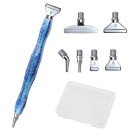 1Set 5D Resin Diamond Painting Pen With Metal Replacement Pen Heads Multi Placers Point Drill Pens for DIY Diamond Nail Art Tool