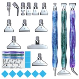 1Set 5D Resin Diamond Painting Pen With Metal Replacement Pen Heads Multi Placers Point Drill Pens for DIY Diamond Nail Art Tool