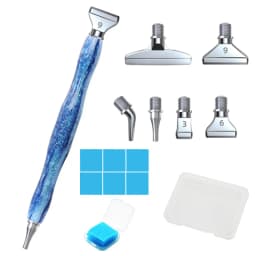 1Set 5D Resin Diamond Painting Pen With Metal Replacement Pen Heads Multi Placers Point Drill Pens for DIY Diamond Nail Art Tool