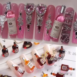 Mix 20pcs Wine Bottle Nail Charms Drink Bottle Jewelry Nail Art Decoration Red Wine BottleAcrylic DIY Nail Gifts Accessories