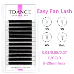 TDANCE Easy Fanning Fast Fan Blooming Eyelash Extensions Individual Lashes Automatic High Quality Flowering Volume Eyelash