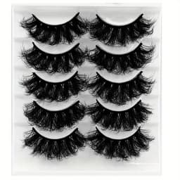 5 Pairs Eyelashes Faux Mink Eyelashes Long Lasting Fluffy Mink Lashes Dramatic Volume Lashes Extension Thick Long