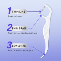 Orthodontic Dental Floss Sticks For Braces Plastic Toothpicks With Threads Double Line Oral Brackets Interdental Flosser Picks