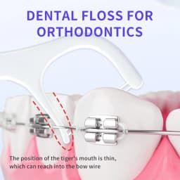 Orthodontic Dental Floss Sticks For Braces Plastic Toothpicks With Threads Double Line Oral Brackets Interdental Flosser Picks