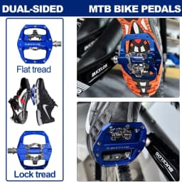 BUCKLOS MTB Bike Pedal for SPD Dual Self-locking MTB Platform Pedals Footrest Mountain Bicycle Pedal Non-slip Clipless Bike Part