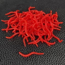 20PCS-100pcs Soft Lure Bass Bream Bloodworm Fishing Earthworm Worm Rubber Red Worms Baits Fishy Smell Realistic Tackle
