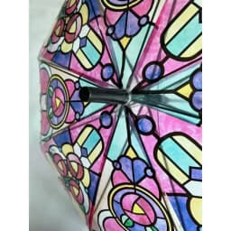 British Wind Rainforest Arch Transparent Umbrella Stained Glass Transparent Umbrella Long Handle Automatic Large Romantic Sunny