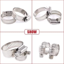 60pcs 8-38mm Adjustable Stainless Steel Screw Band Hose Clamps Car Fuel Hose Clamps Pipe Clamp Worm Gear Clip Hose Clamp