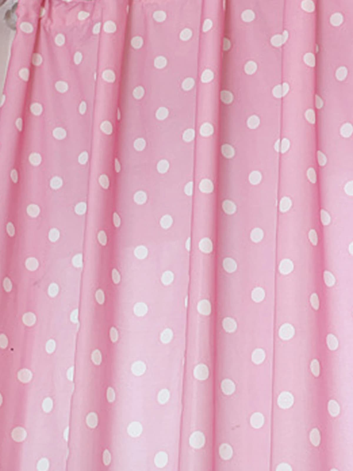 Korean style fresh countryside left and right round dot curtains 1PC