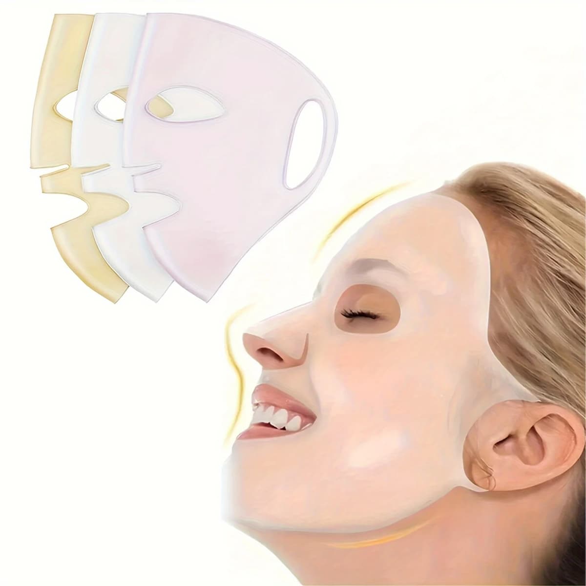 1PC 3D Silicone Facial Mask for Moisturizing-Reusable, Anti-Water Evaporation,Skin Care Tools for Women