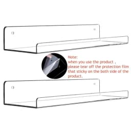 1pc Clear Acrylic Storage Rack Wall Mounted Book Floating Shelf Makeup Display Stand Holder Bathroom Kitchen Organizer