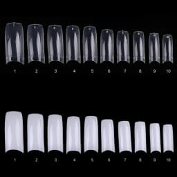 Manicure 500 Pcs French Nail Pieces Boxed Clear Scrub Fake Nail Patch Removable Full Stick Natural Fake Nail Patch