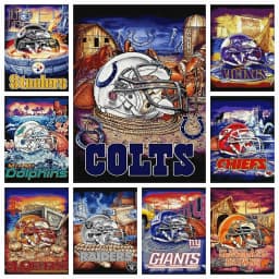 5D Diy Diamond Painting Cross Stitch Embroidery Mosaic American Football Poster Full Round Drill Home Decor Wall Art Gift