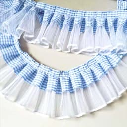 7CM Wide Plaid Pleated Cloth Tulle Lace Ruffle Ribbon Edge Trim For Collar Applique Sewing Guipure Supplies Sofa Curtain Diy
