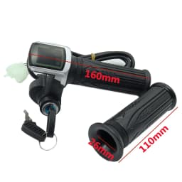 24V 36V 48V 1Pair Electric Scooter Bike Throttle Speed Adjustment Handle with Key Lock Display Divides LCD Grip