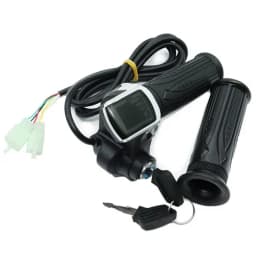 24V 36V 48V 1Pair Electric Scooter Bike Throttle Speed Adjustment Handle with Key Lock Display Divides LCD Grip