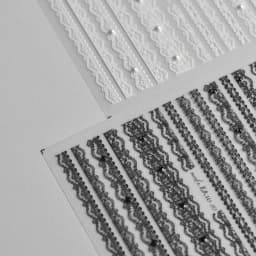 5D Relief Finely Crafted White Black Pink Lattice Lace Stripe Love Bow Adhesive Nail Art Stickers Decals Manicure Beauty Charms