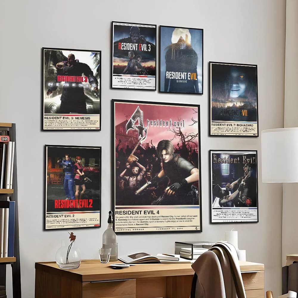 Video Game R-Residents-Evil Classic Movie Posters Vintage Room Bar Cafe Decor Nordic Home Decor