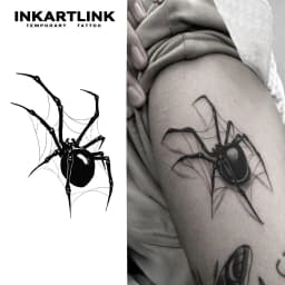 Spider Temporary Tattoo Sticker, Realistic Waterproof Design, Semi-Permanent Lasts 15 Days, Scary Fake Tattoo for Halloween