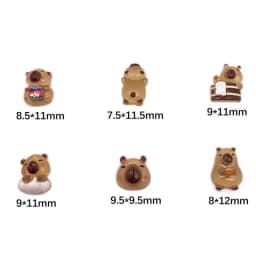 50Pcs Cartoon Cute Resin Capybara Nail Charms Creative Hamster Animal Nail Art Decoration Accessories for DIY Manicure Crafts