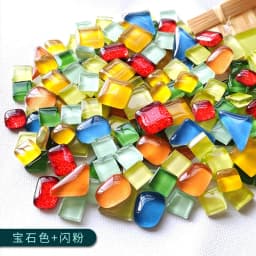 100g Diy Mix Color Glitter Glass Mosaic Stones Mosaic Tiles Glass Pebbles Crafts Material Puzzle For Diy Mosaic Making Arte