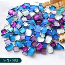 100g Diy Mix Color Glitter Glass Mosaic Stones Mosaic Tiles Glass Pebbles Crafts Material Puzzle For Diy Mosaic Making Arte