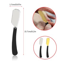 Manual Straight Razor Holder Beard Hair Shaving Professional Barber Trimming Tool Silicone Handle (Without Blade)