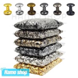100sets 6-8mm Metal Double Cap Round Rivets Studs Collision Nail Spike Rock Leather Craft Shoe Bag Belt Garment Bracelet DIY