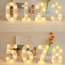 Number 0-9 LED Lights Luminous Lamp Wedding Decorative Night Light Birthday Party Bedroom Home Decoration