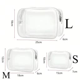 Clear Toiletry Bag,Portable Travel Makeup Bags With Zipper Clear Organizer Bags PVC Cosmetic Pouch For Airport Airline Compliant