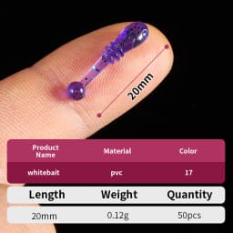 Supercontinent Soft Bait New Whitebait 2cm/50pcs Fishing Lures Sinking Tremor Bait Soft Fishing Lure Fishy Worms Lure