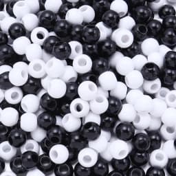 6/8/10/12/14/16mm Acrylic Beads Black White Solid Color Large Hole Loose Round Beads for DIY Bracelet Necklace Jewelry Making