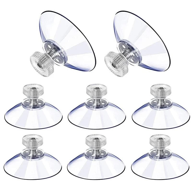 5pcs 32/41/53mm Round Strong Transparent Suction Cups with Screw Plastic Suction Pads Adhesive Suction Holder with Screw Nut