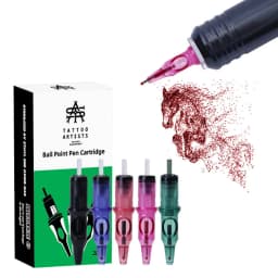 New Ball Point Pen Tattoo Cartridge Needles 5 Colors Practice Needles Drawing For Motor Tattoo Pen Grip Cartridge Supplies