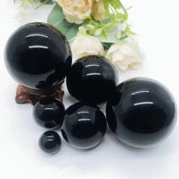 Natural Black Obsidian Sphere Large Crystal Ball Healing Stone Gemstone 30/40/50mm obsidian crystal decorative glass Home Decor