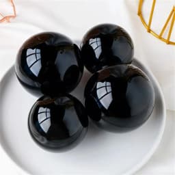Natural Black Obsidian Sphere Large Crystal Ball Healing Stone Gemstone 30/40/50mm obsidian crystal decorative glass Home Decor