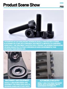 10-100pcs DIN912 Hex Socket Head Cap Bolt Screw M4 M5 M6 M8 Black Grade12.9 Carbon Steel Allen Head Screws Length 8mm-45mm
