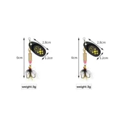 1/2pcs Metal Hard Bait Rotating Spinner Fishing Lure Spoon Sequins Wobblers Bass Pesca With Feather Hooks 3.5g/4.5g/7g/9g/12g
