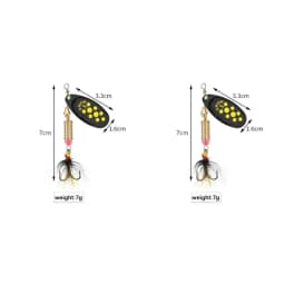 1/2pcs Metal Hard Bait Rotating Spinner Fishing Lure Spoon Sequins Wobblers Bass Pesca With Feather Hooks 3.5g/4.5g/7g/9g/12g